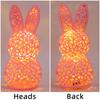 3D Printing Easter Rabbit Nightlight Creative Hollow Out Bunny Figurine Table Lamp for Spring Indoor Home Festival Decorations