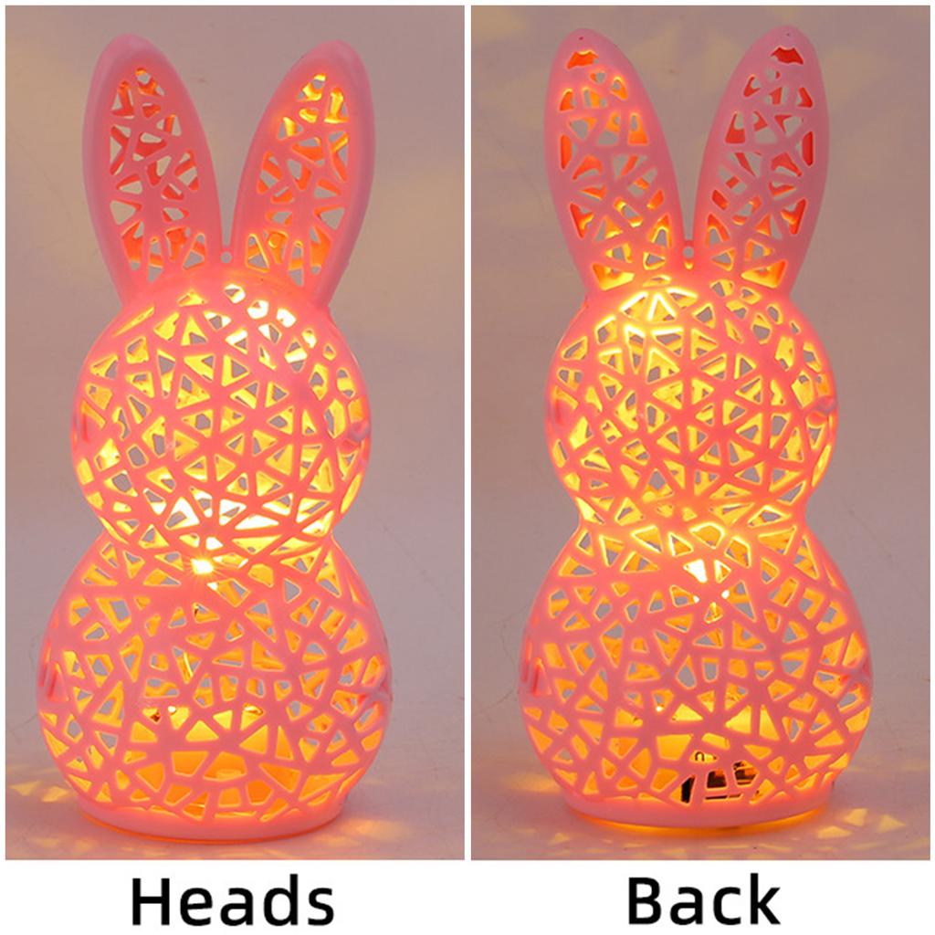 3D Printing Easter Rabbit Nightlight Creative Hollow Out Bunny Figurine Table Lamp for Spring Indoor Home Festival Decorations