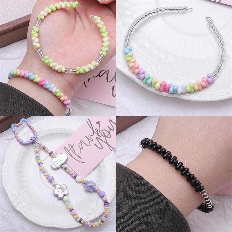 Handmade Bracelet Beads Acrylic Solid Color Peanut Beads Beads Necklace Semi-finished Strings Handmade Diy Jewelry Accessories Accessories Materials