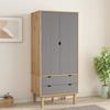 Day and Night - Day and Night OTTA Wardrobe Solid Pine Wood Brown and Gray 76.5x53x172 Cm