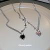 Spicy Girl Rhinestone Heart & Star Pendant Necklace: Trendy Clavicle Chain for Women
