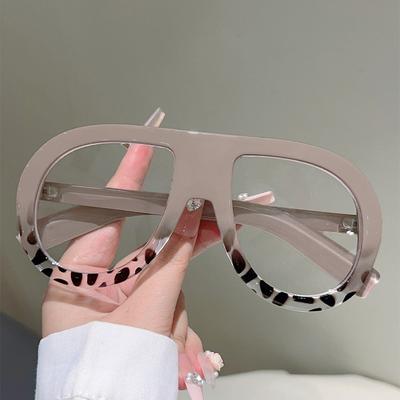 Vintage Oversized Pilot Anti Blue Light Optical Glasses Big Frame Women Luxury Myopia Customize Prescription Eye Glasses Frame