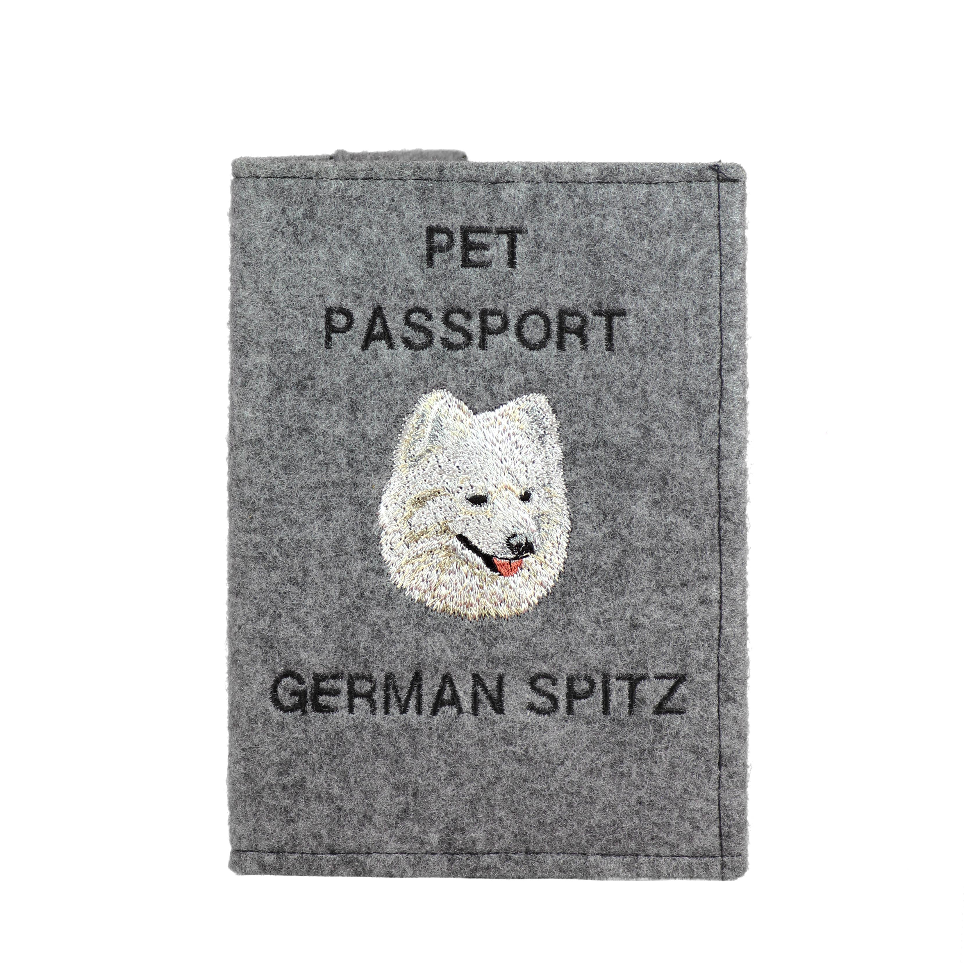 

Deutscher Spitz - Dog passport case, document case, gift for the traveller from the Art-Dog brand сірий колір