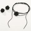 Stylish Camellia Jewelry Set Unique Flower Beaded Necklace and Earrings Floral Theme Neckchain Ear Studs Ornament