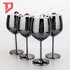 Elegant European Stainless Steel Etched Wine and Champagne Glasses