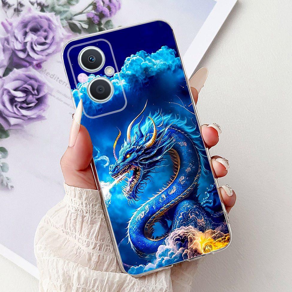Clear For Oppo Reno 7Z 5G CPH2343 Case For Oppo Reno 8Z 5G CPH2457 Cover Luxury Butterfly Love Fashion Flowers Cool Lion Painted
