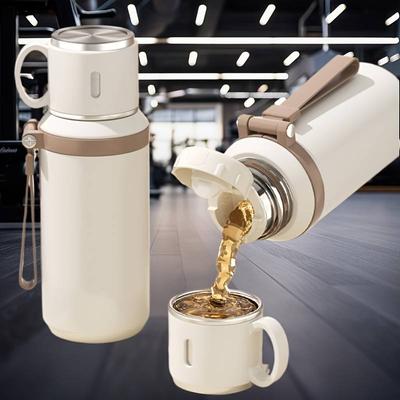 600ml Stainless Steel Coffee Cup Travel Thermal Mug Leak-Proof Thermos Bottle Tea Coffee Mug Office Business Style Thermos