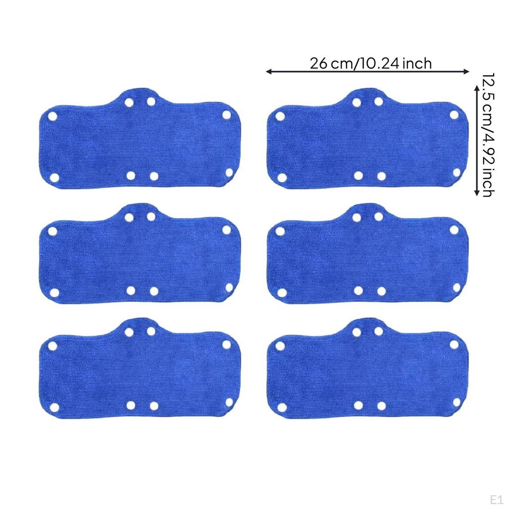 6 Pieces Blue Helmet Sweatband Absorbent Snap-Fastener-on