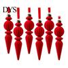Decorative Hanging Pieces for Windows 6Pcs Christmas Flocked Pendant with Lanyard, Creative Tree Hanging, Lightweight Matte Suede Ornaments