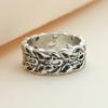 Huajie Ancient Silver Color Hollow Out Carving Charming Rings for Men Punk Style Exquisite Men's  Trend