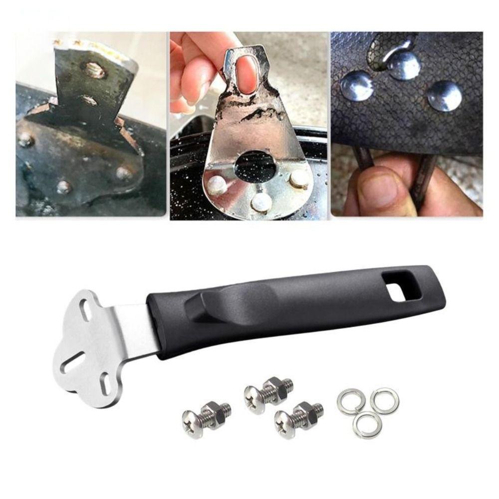 Universeller Topfgriff zum Abnehmen, Hitzeschutz, Wok-Griff mit drei Löchern und Schrauben, Pfannengriff Ersatz