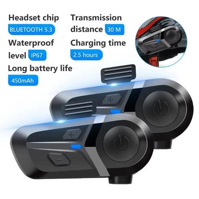Wodoodporny Zestaw Słuchawkowy do Kasku Motocyklowego Bezprzewodowy Zestaw Głośnomówiący do Rozmów Telefonicznych Słuchawka do Telefonu Odtwarzacz Muzyki do Kasku Moto Bluetooth 5.3