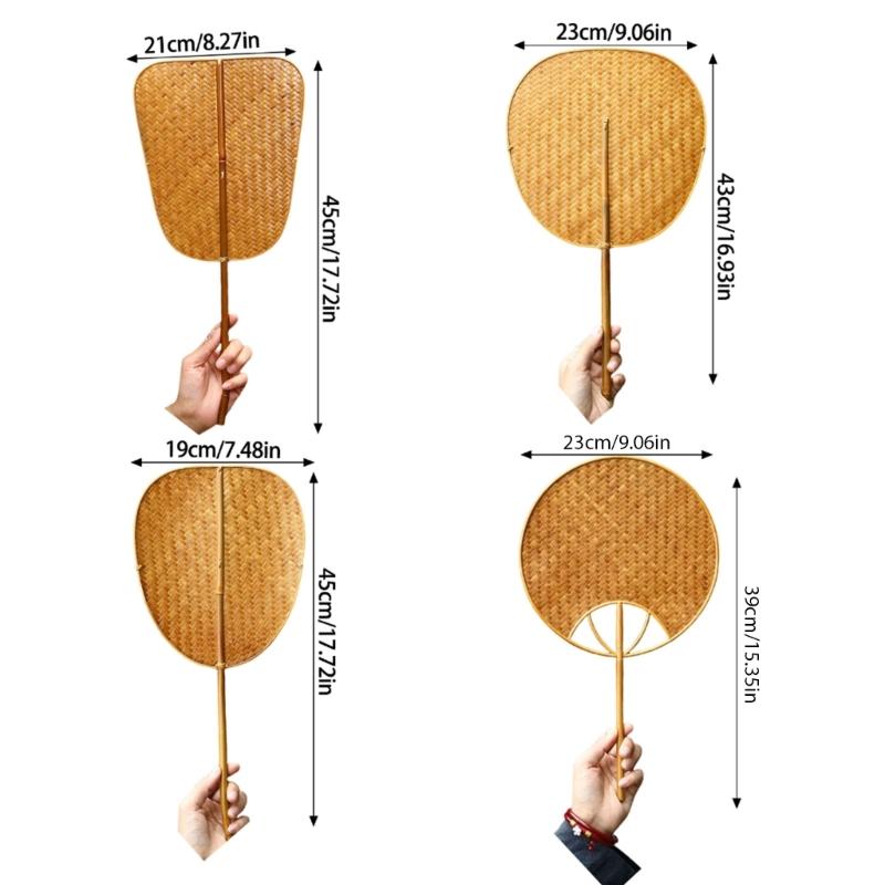 Handcrafts Bamboos Woven Fan Lightweight Cooling Fan for Summer Cooling Paddles and Weddings Parties Home Decors Gift