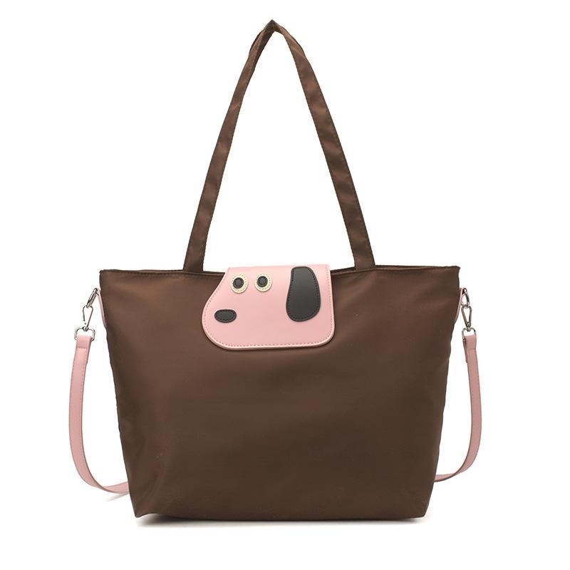 Cartoon Large Capacity Tote Bag Women s Lightweight Shoulder Bag кофейный
