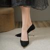 NEW Women's Style Banquet Light Luxury 6 8cm High Heels Pumps Stiletto Metal Pointed Suede Single Casual comfort