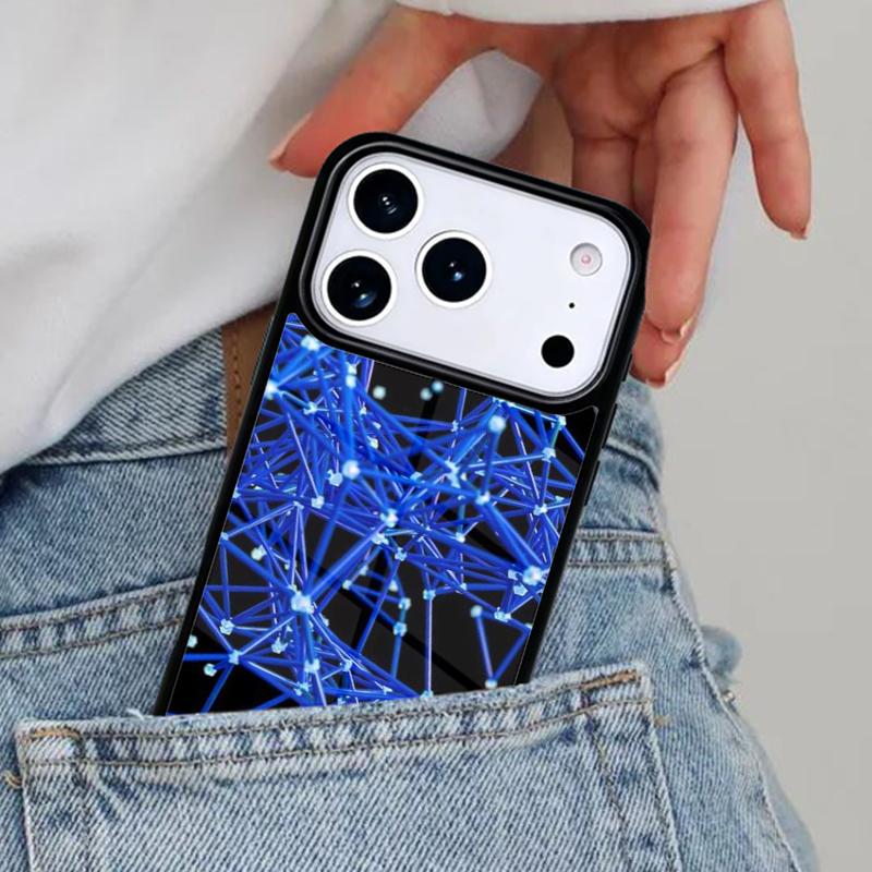Digital Network Web Structure Phone Case for iPhone 16e 15 14 13 12 17 Pro Max Plus Air 17pro Cover Coque