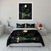 "Moonlit Forest Night Decor" Bedding Set with 1 Duvet Cover 2 Pillowcases Single Double King Queen, Gift