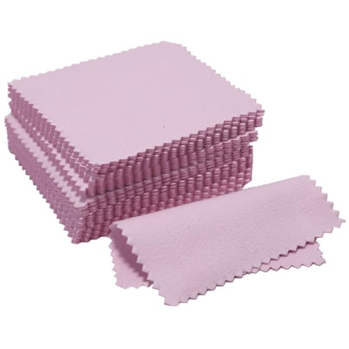 Rubonarie Silver Polishing Cloth, Disposable for Precious Metals, 100 Sheets (Pink)