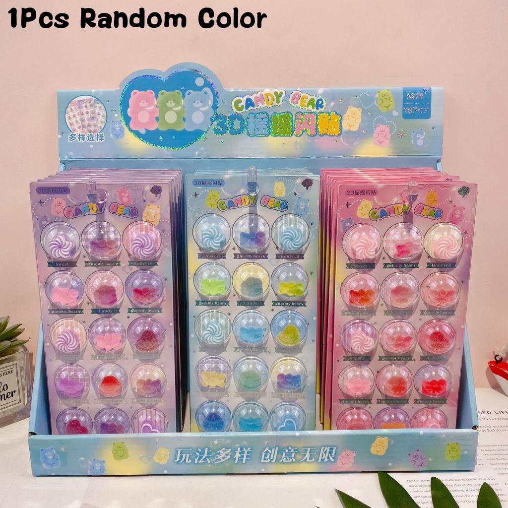 1Pcs 3D Relief Sticker Candy Crystal Butterfly Star Sticker Diy Scrapbook Notebook Decorative Sticker Reward Gift