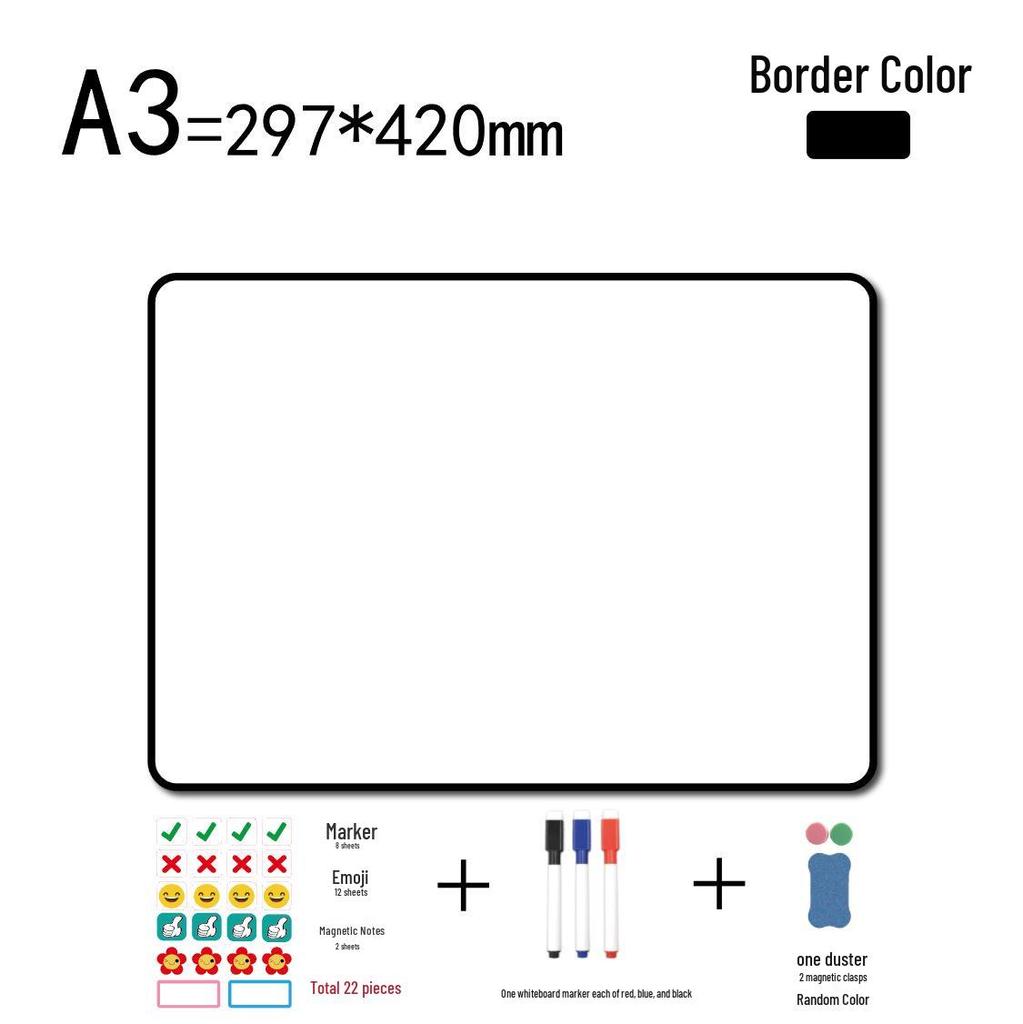 Double-Sided Magnetic Kids Whiteboard: Desktop Erasable Blackboard for Drawing and Live Streaming Prompts.