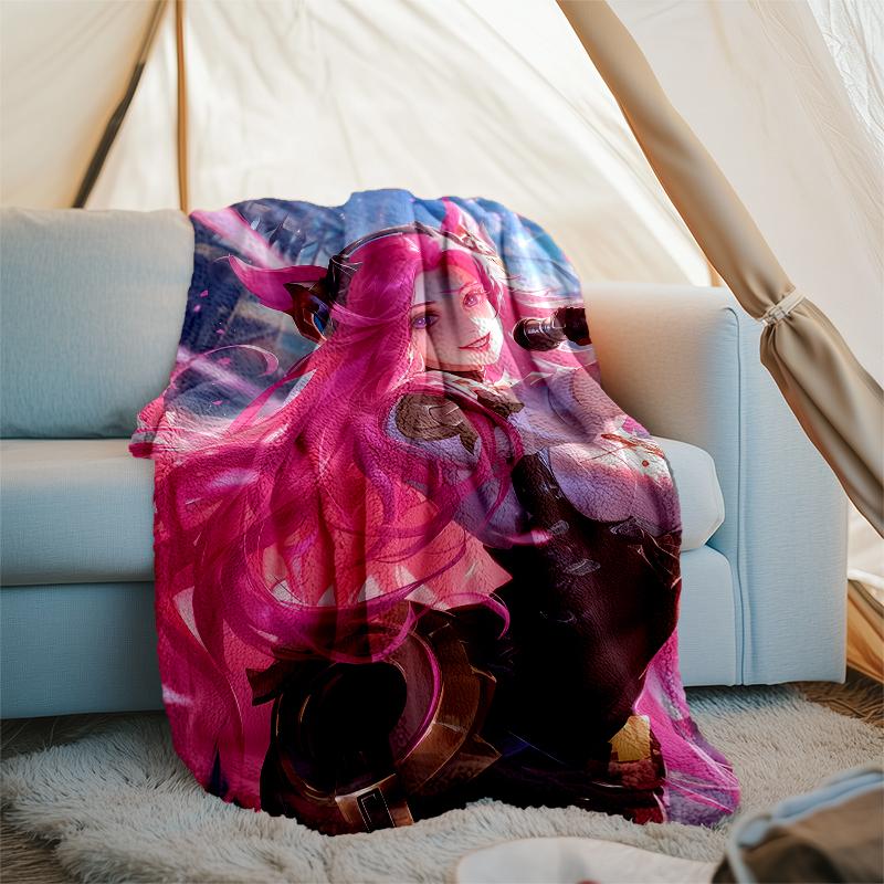 League of Legends Theme Printed Blanket - Perfect for Couch, Bed, Travel & Outdoor Use | Machine Washable, Cozy & Durable.