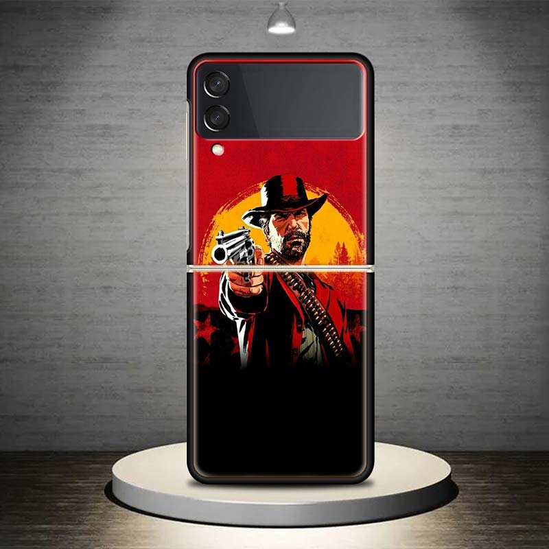 Red Dead Redemption 2 Für Samsung Galaxy Z Flip 4 3 5G Handyhülle Schwarz Hartschale ZFlip 4 3 Luxuriöser Stoßfester Bumper Coque