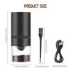 Intelligent mini stainless steel coffee grinder, high-performance USB rechargeable electric burr coffee grinder