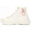 Chunky High Slip Resistant, Abrasion Resistant, Breathable High Top Canvas Shoes Unisex White Red 3ASHU321N-07IVS