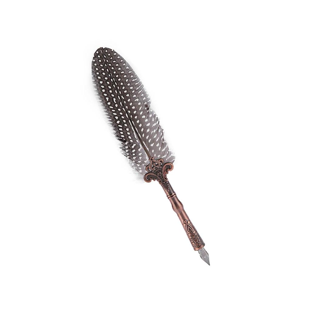 Retro Classical Fountain Pen Feather Dip Pen Ink Bottle Set Stationery Gift Box for Birthday