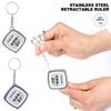 Key Ring Steel Ruler Mini Small Tape Measure 2m Steel Tape Measure Box Ruler Keychain Steel Tape Measure Waist Measure Height Meter Ruler