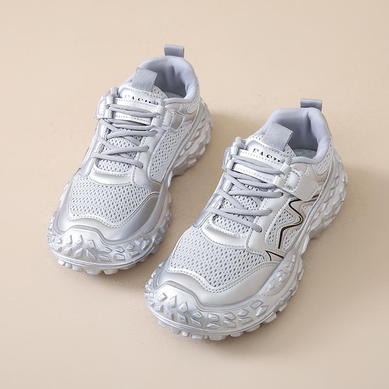 

2025 осень новая женская обувь сетчатая дышащая корейская версия модные кроссовки для папы родитель-ребенок молодежные студенческие спортивные туфли 40