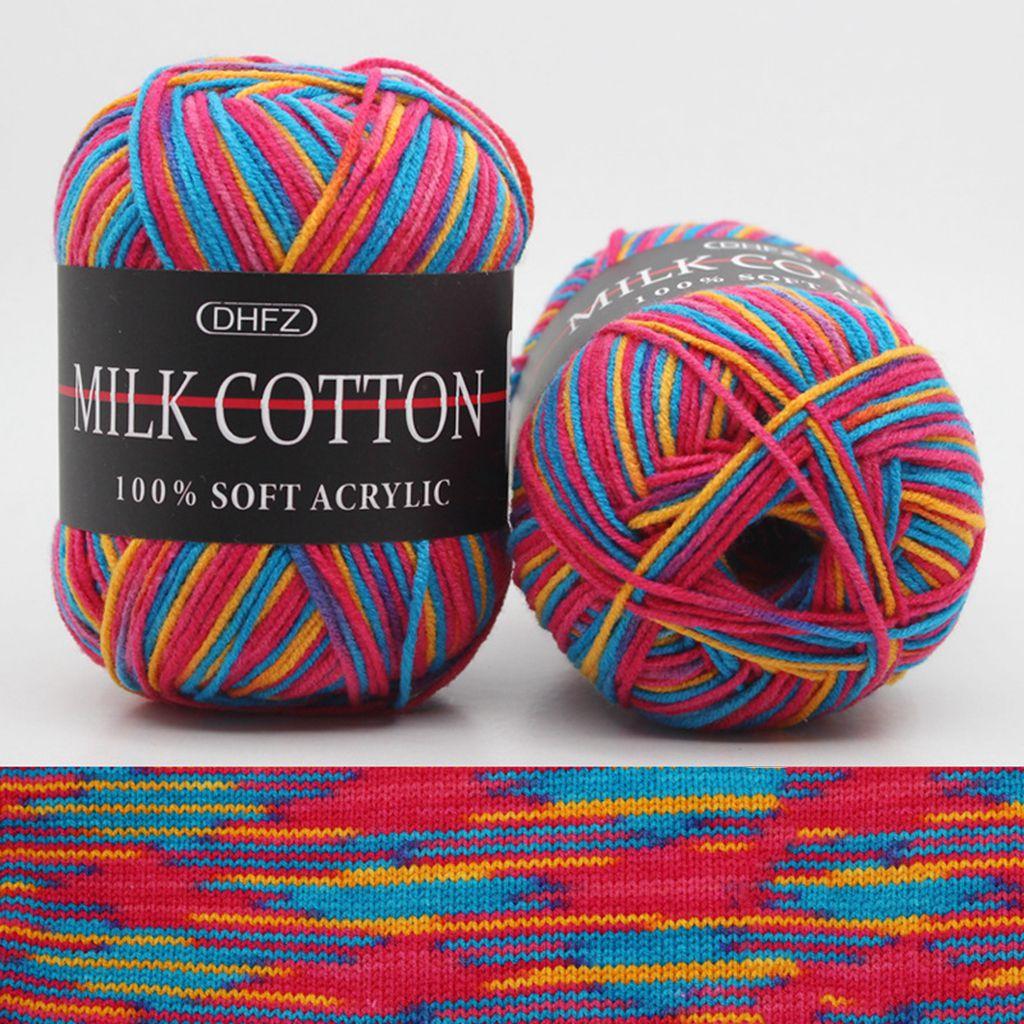 50g/roll Double Knitting DIY Crafts Warm Sewing Supplies Knitting Thread Knitted Yarn Milk Cotton