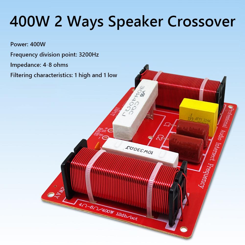 400W Speakers Filter Frequency Divider Treble Bass 2 Ways Audio Filter Circuit Board High Power for Stage Speaker Upgrade