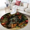 Christmas dog pattern round rug,Carpet Rug for Living Room Bedroom Playroom ,Non-slip Floor Mat,Holiday Gifts and Birthday Gifts.