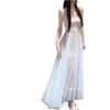 White Water Mermaid Princess Dress, Mint Green Mesh Dress, Atmospheric Waist-Cinching Style, Elegant American Sweet and Spicy Long Dress