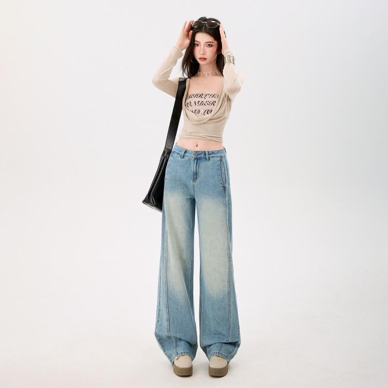 

Spring/Summer 2026 Slim White Wide-Leg Pants with Breathable Fabric - High Waist, Straight Leg. M