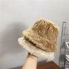 Korean Cute Fluffy Flower Fisherman Hat for Women Japanese Autumn and Winter Casual Versatile Cold Proof and Warm Basin Hat Showing Small Face