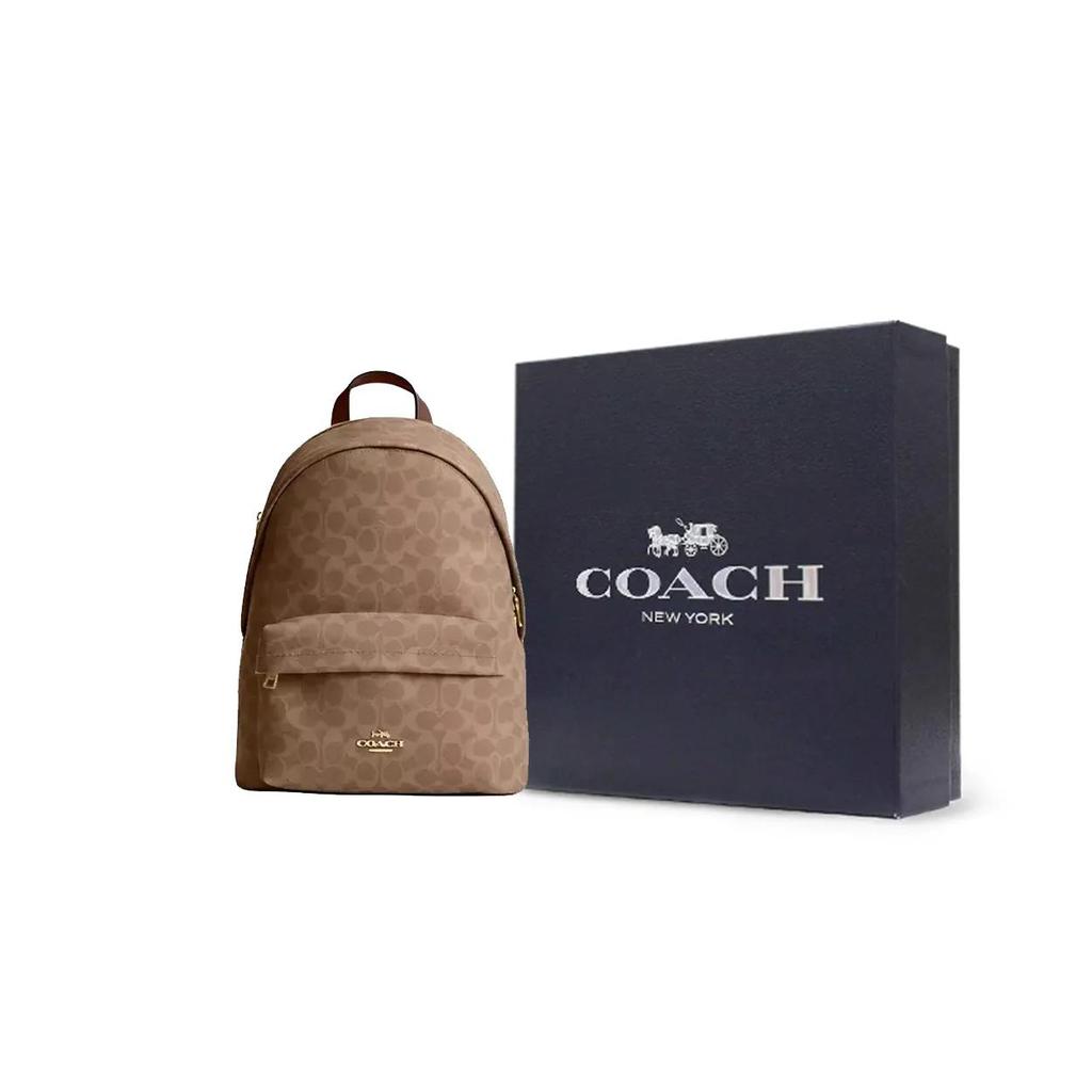 COACH Taylor Artificial Leather Textile Backpacks Large Women's Brown (Unisex) Backpacks CDW76 IMXHE