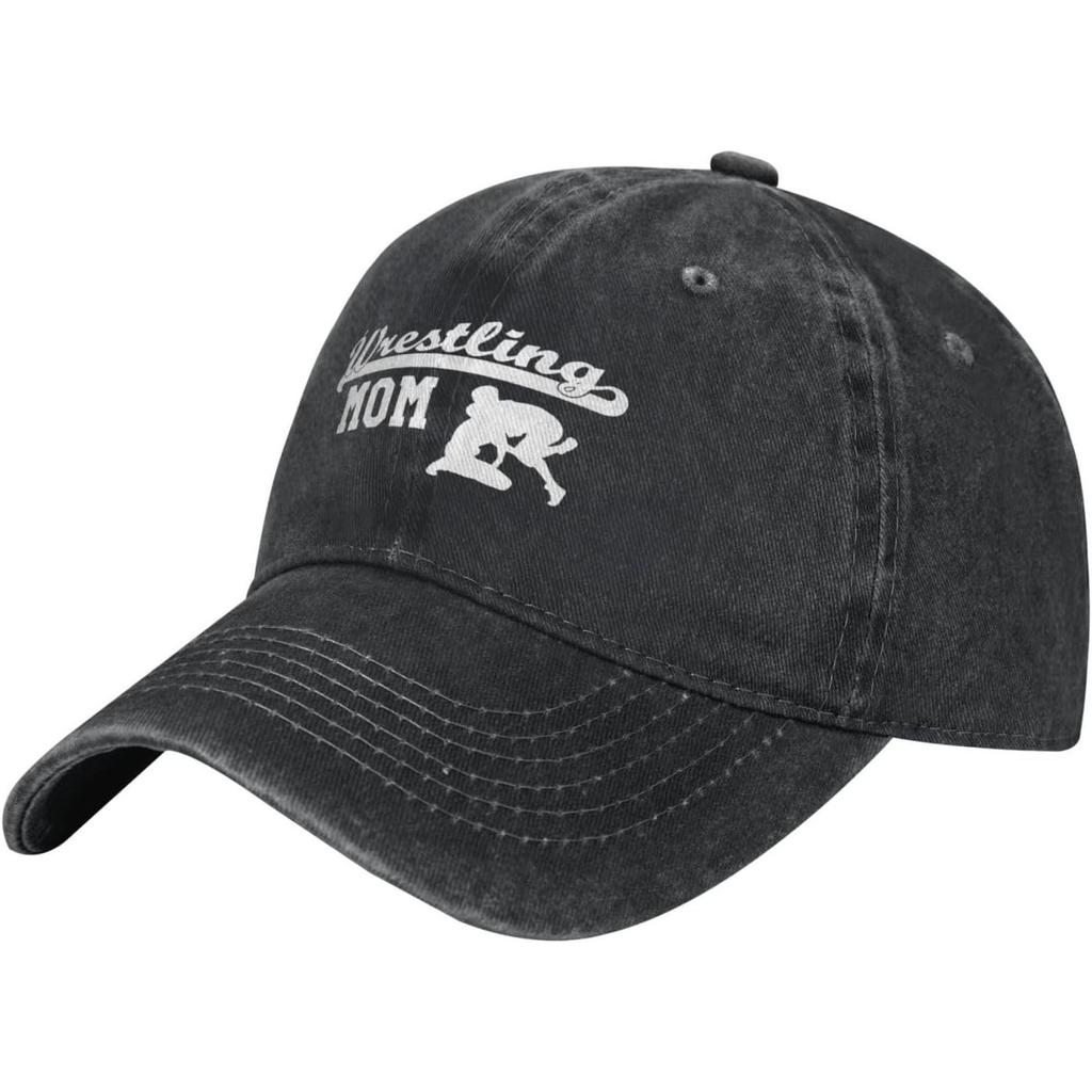 Wrestling Mom Baseball Cap Washed Cotton Curved Brim Adjustable Dad Hat for Unisex