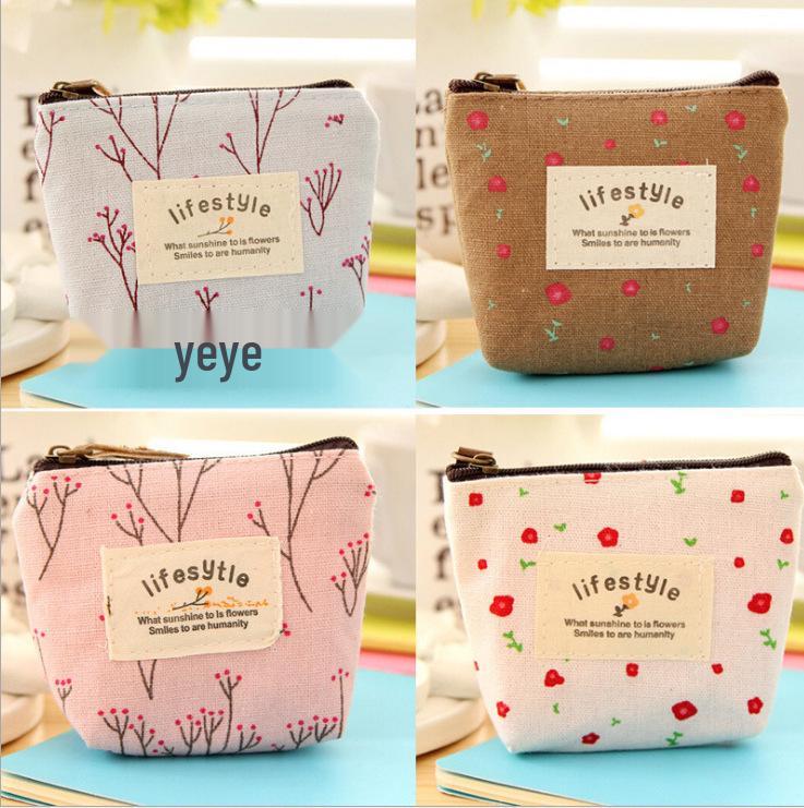 New Korean Pastoral Floral Coin & Key Pouch - Cute Mini Change Purse