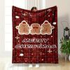 Gingerbread Family Christmas Blanket Patterned Flannel Blanket Perfect for the Bedroom Living Room, Sofa, or a Little Nap