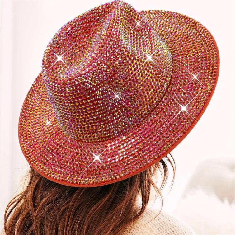 Sparkle Womens Cowboy Hat Western Cowgirl Hats Rhinestones Party Prop Disco Hats