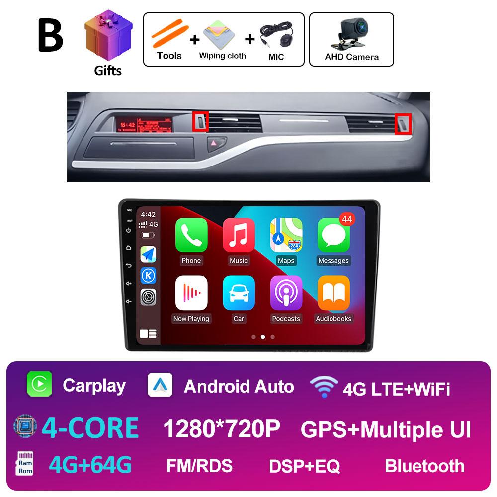 GPS Navigation Android 14 For Citroen C5 2008 2009 2010 2011 2012 2013 - 2017 Car Multimedia Radio Video Player QLED IPS Screen