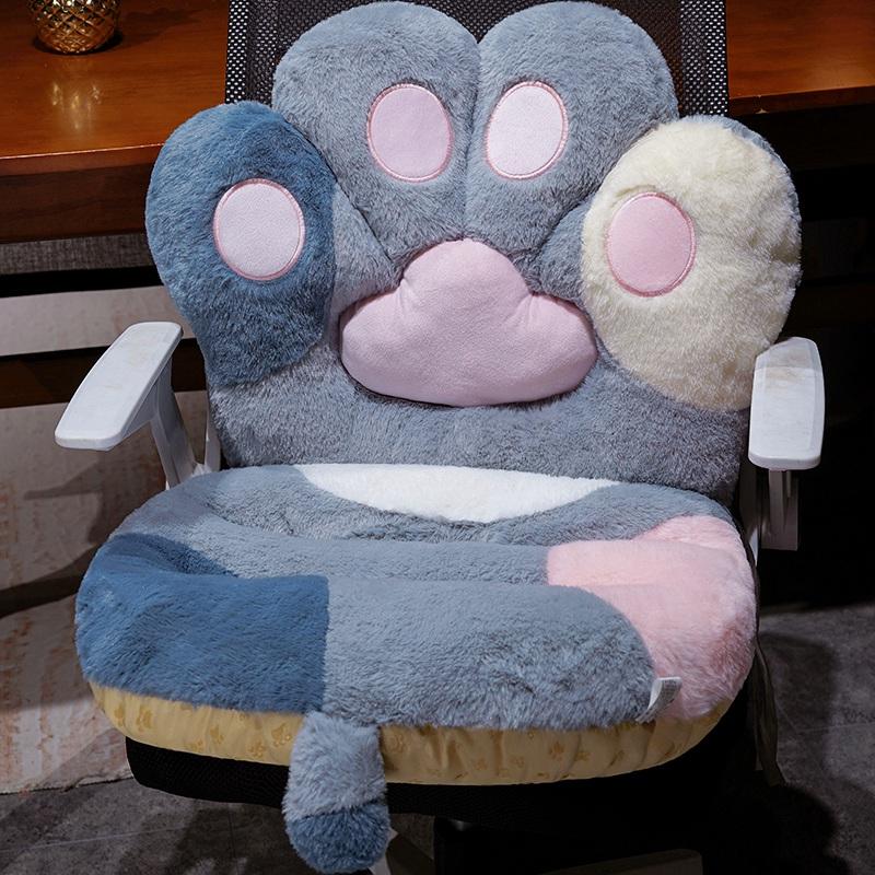 Cute Cat Paw Fluffy Seat Cushion Office Back Cushion Dormitory Plush Chair Seat Pillow Lazy Sofa Butt Pad Bay Window Tatami Mat