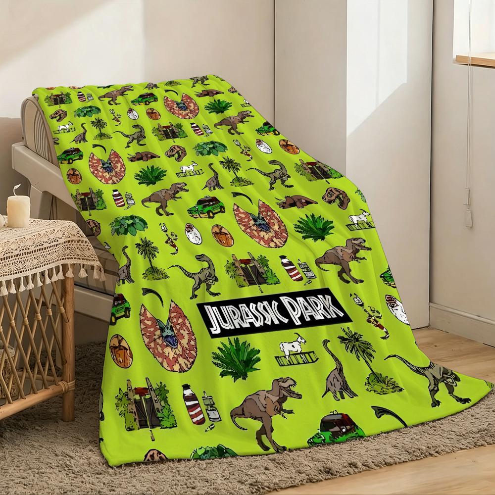Jurassic Park Throw Lightweight 240g Flannel Blanket Soft Skin-friendly for Summer Cooling
