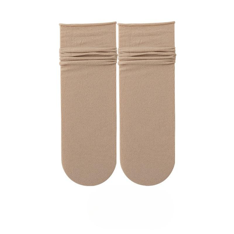 Ladies Spring and Summer Thin Boneless Moon Ice Long Tube Stack Socks