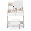Makeup Vanity with Mirror and Stool 80x135cm Home | White MDF
