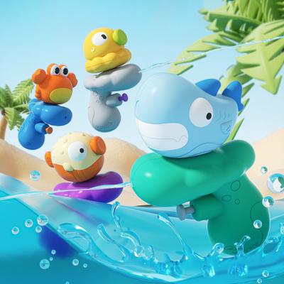 Cartoon Octopus Shark Water Squirter for Kids Mini Squeeze Toy for Bath Pool Outdoor Play Safe Fun Summer Gift for Toddlers Children
