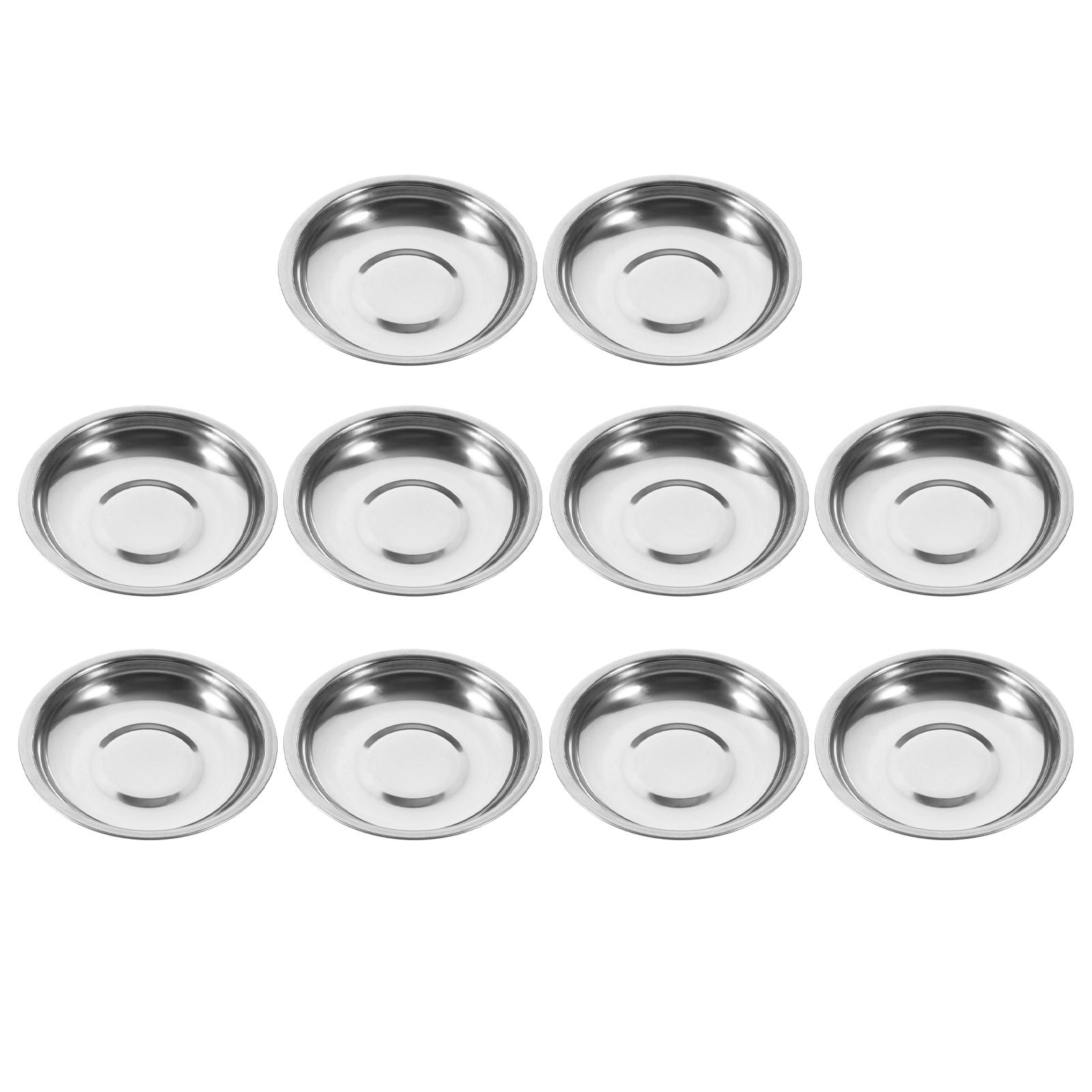 

Набор дисков из нержавеющей стали, блюдце, десертные тарелки, специи, кухонная утварь, приправы, соевые специи 10X10CM серебряный