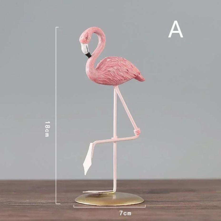 Creative Resin Flamingo Figurines Ins Style Desktop Ornaments Home Living Room Cartoon Mini Decor Accessories